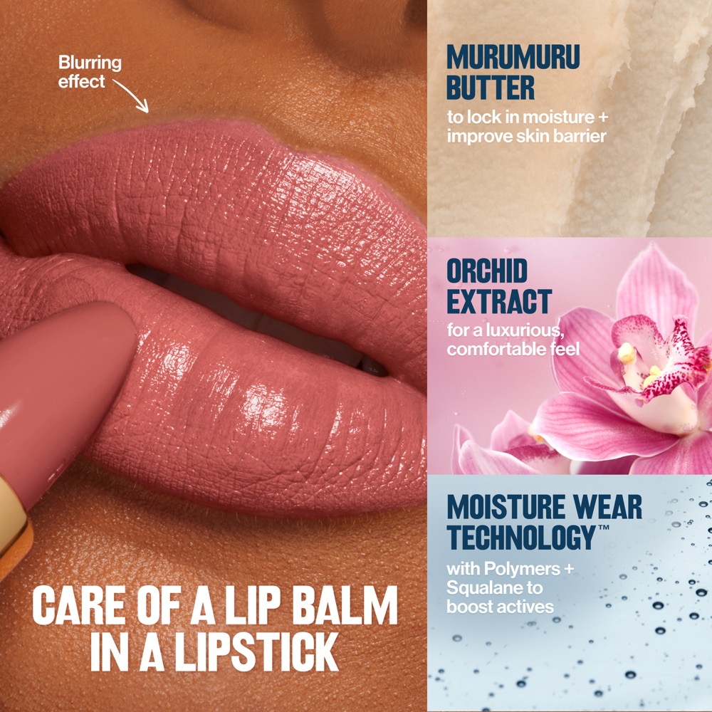 Super Lustrous Ultra Lipstick ingredients — Murumuru Butter, Orchid Extract, Moisture Wear Technology